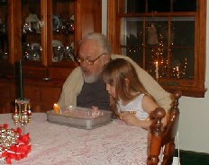 Blowing out the candles